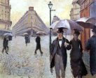 A Paris Street: A Rainy Day (study) by Gustave Caillebotte - Hand-Painted Oil Painting on Canvas For Sale