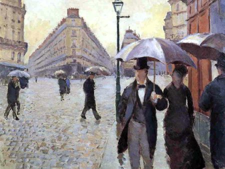 A Paris Street: A Rainy Day (study) by Gustave Caillebotte - Hand-Painted Oil Painting on Canvas For Sale