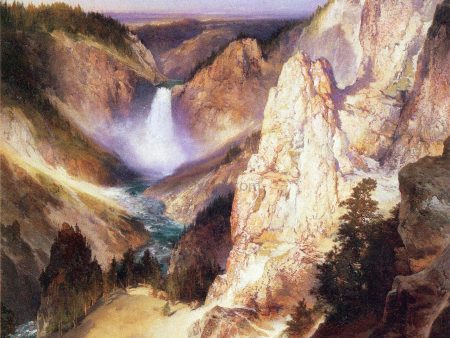 Great Falls of Yellowstone by Thomas Moran - Hand-Painted Oil Painting on Canvas Cheap