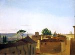 View on the Quirinal Hill, Rome by Simon Denis - Hand-Painted Oil Painting on Canvas For Cheap