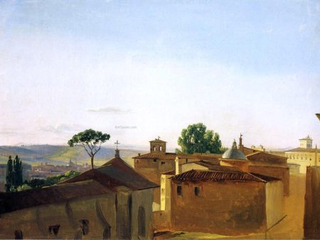 View on the Quirinal Hill, Rome by Simon Denis - Hand-Painted Oil Painting on Canvas For Cheap