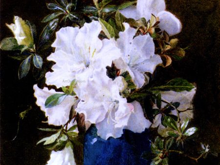 A Vase Of Azaleas by Kate Sadler - Hand-Painted Oil Painting on Canvas on Sale