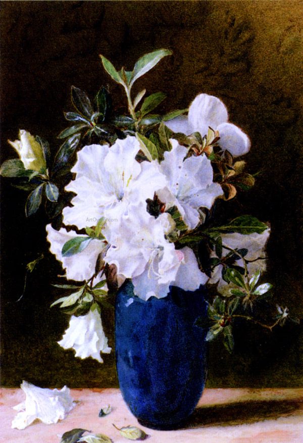 A Vase Of Azaleas by Kate Sadler - Hand-Painted Oil Painting on Canvas on Sale