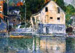 A Casa Eby Scene, Cos Cob by Frederick Childe Hassam - Hand-Painted Oil Painting on Canvas Online