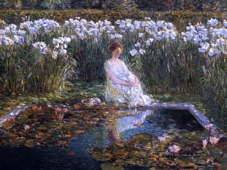 Lilies by Frederick Childe Hassam - Hand-Painted Oil Painting on Canvas For Discount