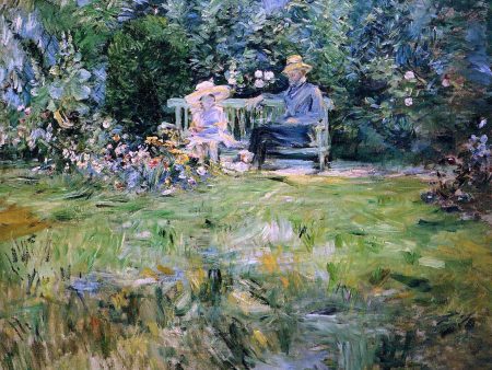 A Lesson in the Garden by Berthe Morisot - Hand-Painted Oil Painting on Canvas Hot on Sale