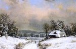 Winter in the Country by William Mason Brown - Hand-Painted Oil Painting on Canvas Discount