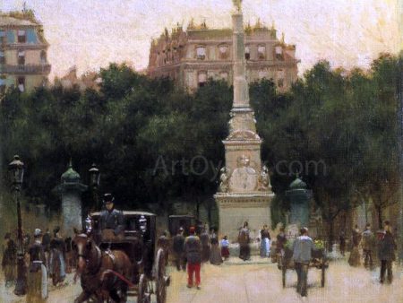 A Boulevard in Paris by Paul Cornoyer - Hand-Painted Oil Painting on Canvas on Sale