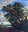 Landscape with River and Trees by Simon De Vlieger - Hand-Painted Oil Painting on Canvas For Sale