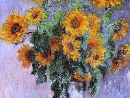 A Bouquet of Sunflowers by Claude Oscar Monet - Hand-Painted Oil Painting on Canvas For Sale