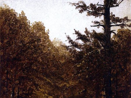 A Forest Road by Sanford Robinson Gifford - Hand-Painted Oil Painting on Canvas on Sale