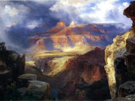 A Miracle of Nature by Thomas Moran - Hand-Painted Oil Painting on Canvas Discount