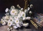 A Still Life With Chrysanthemums And A Fan by Guillaume Vogels - Hand-Painted Oil Painting on Canvas Online Hot Sale