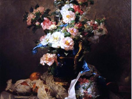 Two Bouquets by Georges Jeannin - Hand-Painted Oil Painting on Canvas Online Sale