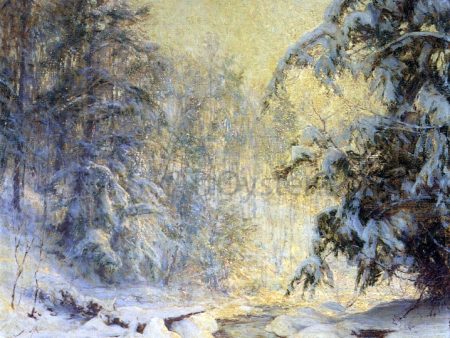 A Brook in Winter (also known as Kinderbrook Creek) by Walter Launt Palmer - Hand-Painted Oil Painting on Canvas For Cheap