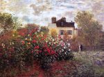 A Garden at Argenteuil (also known as The Dahlias) by Claude Oscar Monet - Hand-Painted Oil Painting on Canvas Hot on Sale