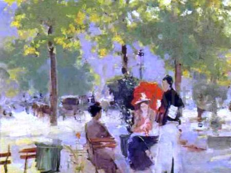 A Parisian Cafe by Constantin Alexeevich Korovin - Hand-Painted Oil Painting on Canvas Online Sale