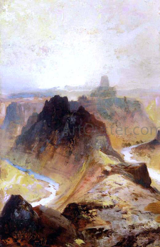 Grand Canyon, Utah by Thomas Moran - Hand-Painted Oil Painting on Canvas For Discount