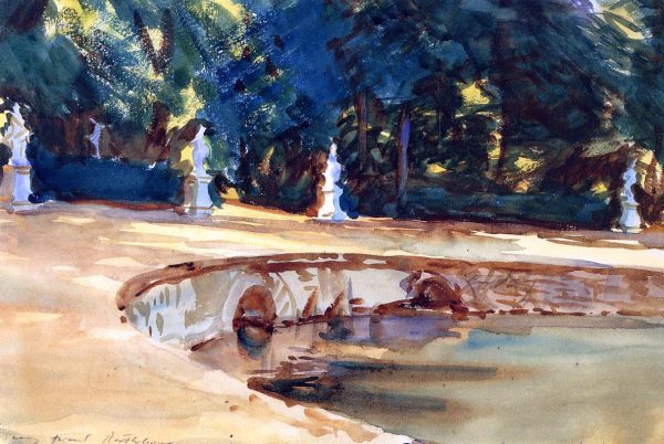 A Pool in the Garden of La Granja by John Singer Sargent - Hand-Painted Oil Painting on Canvas For Sale