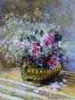 Flowers in a Pot (also known as Roses and Baby s Breath) by Claude Oscar Monet - Hand-Painted Oil Painting on Canvas Hot on Sale