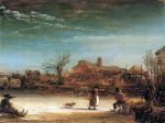 Winter-Landscape by Rembrandt Van Rijn - Hand-Painted Oil Painting on Canvas Online Sale