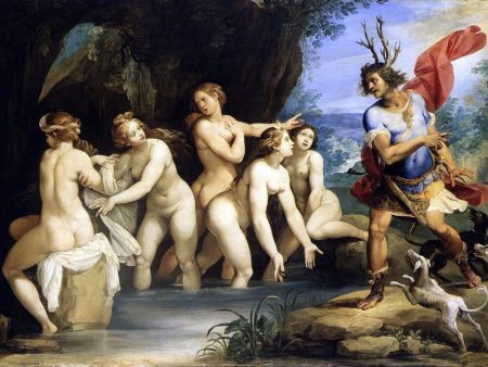 Diana and Actaeon by Giuseppe Cesari - Hand-Painted Oil Painting on Canvas Hot on Sale