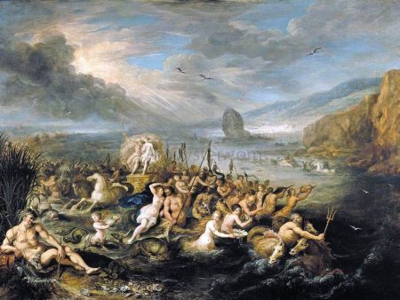 The Triumph of Neptune and Amphitrite by II Frans Francken - Hand-Painted Oil Painting on Canvas For Cheap