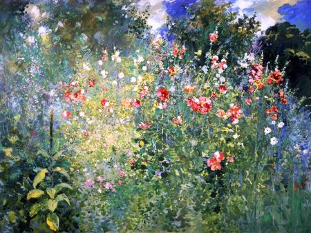 A Garden in a Sea of Flowers by Ross Turner - Hand-Painted Oil Painting on Canvas Online now