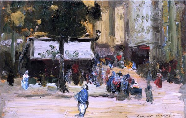 A Street Corner in Paris by Robert Henri - Hand-Painted Oil Painting on Canvas Online Sale