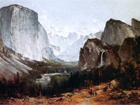 A View of Yosemite Valley by Thomas Hill - Hand-Painted Oil Painting on Canvas Cheap