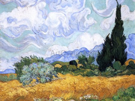 Wheatfield with Cypress by Vincent Van Gogh - Hand-Painted Oil Painting on Canvas Fashion