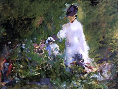 Young Woman Among the Flowers by Edouard Manet - Hand-Painted Oil Painting on Canvas Fashion