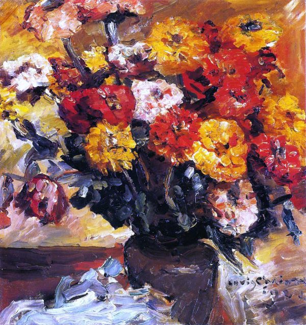 Zinnias by Lovis Corinth - Hand-Painted Oil Painting on Canvas Supply