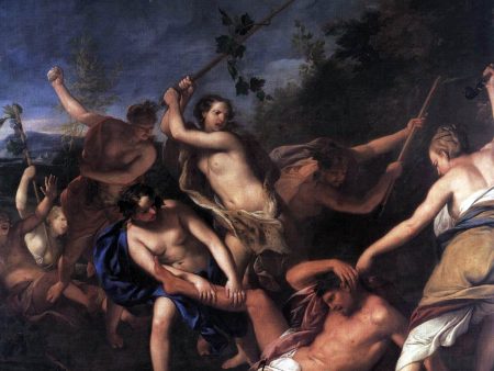 Orpheus and the Bacchantes (detail) by Gregorio Lazzarini - Hand-Painted Oil Painting on Canvas For Discount