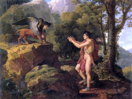 Oedipus and the Sphinx by Francois-Xavier Fabre - Hand-Painted Oil Painting on Canvas For Sale