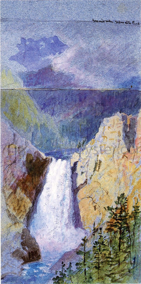 Yosemite Valley, Yellowstone Park by William Stanley Haseltine - Hand-Painted Oil Painting on Canvas on Sale