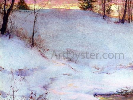 Winter Sunset by Walter Launt Palmer - Hand-Painted Oil Painting on Canvas Online Hot Sale