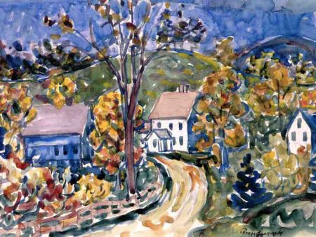 A Country Road, New Hampshire by Maurice Prendergast - Hand-Painted Oil Painting on Canvas Online Sale