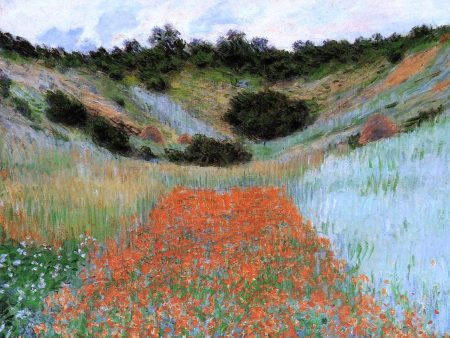 A Poppy Field in a Hollow near Giverny by Claude Oscar Monet - Hand-Painted Oil Painting on Canvas For Discount