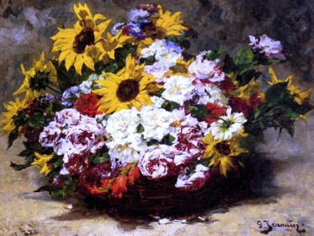 A Floral Bouquet by Georges Jeannin - Hand-Painted Oil Painting on Canvas For Cheap