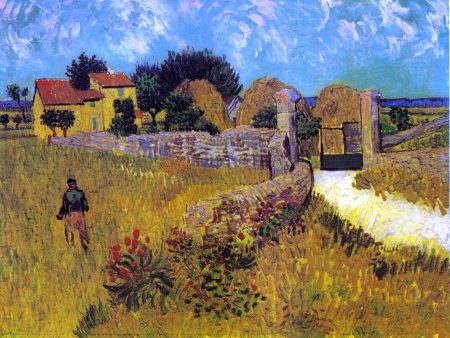 A Farmhouse in Provence by Vincent Van Gogh - Hand-Painted Oil Painting on Canvas Hot on Sale