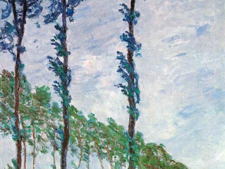 Poplars, Wind Effect by Claude Oscar Monet - Hand-Painted Oil Painting on Canvas Online Sale