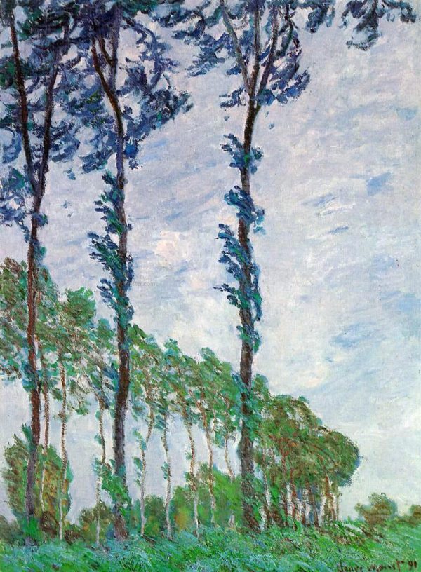 Poplars, Wind Effect by Claude Oscar Monet - Hand-Painted Oil Painting on Canvas Online Sale