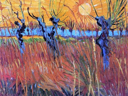 Willows at Sunset by Vincent Van Gogh - Hand-Painted Oil Painting on Canvas Discount