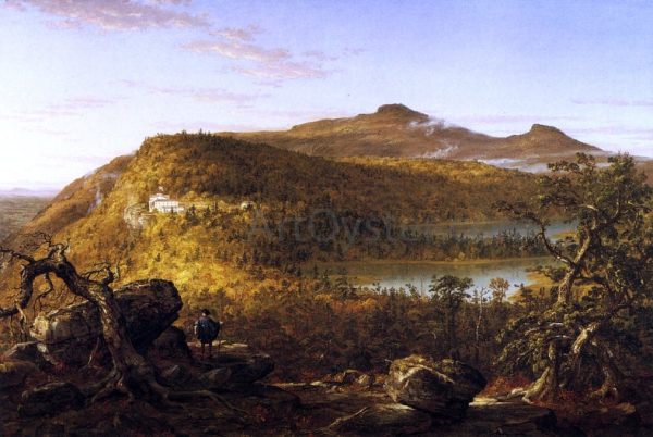 A View of the Two Lakes and Mountain House, Catskill Mountains, Morning by Thomas Cole - Hand-Painted Oil Painting on Canvas Cheap