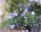 A Corner of the Rose Garden by Berthe Morisot - Hand-Painted Oil Painting on Canvas on Sale