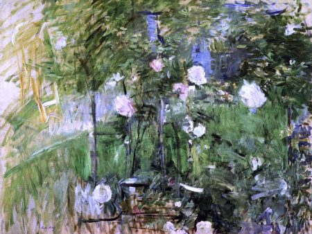 A Corner of the Rose Garden by Berthe Morisot - Hand-Painted Oil Painting on Canvas on Sale