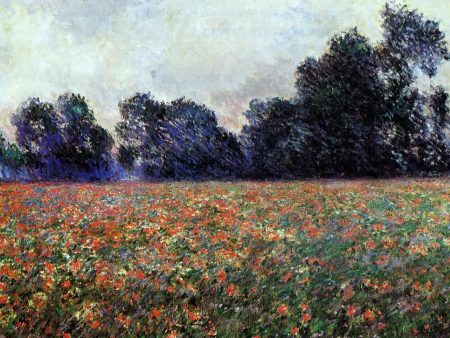 Poppies at Giverny by Claude Oscar Monet - Hand-Painted Oil Painting on Canvas Online Hot Sale