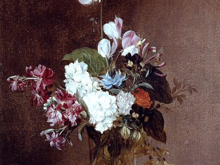 Still Life With Garden Flowers In A Glass Vase And A Dragonfly by Louis-Leopold Boilly - Hand-Painted Oil Painting on Canvas Sale