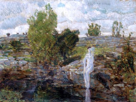 The Quarry Pool, Folly Cove, Cape Ann by Frederick Childe Hassam - Hand-Painted Oil Painting on Canvas Online